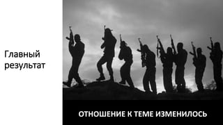 Главный
результат
ОТНОШЕНИЕ К ТЕМЕ ИЗМЕНИЛОСЬ
 