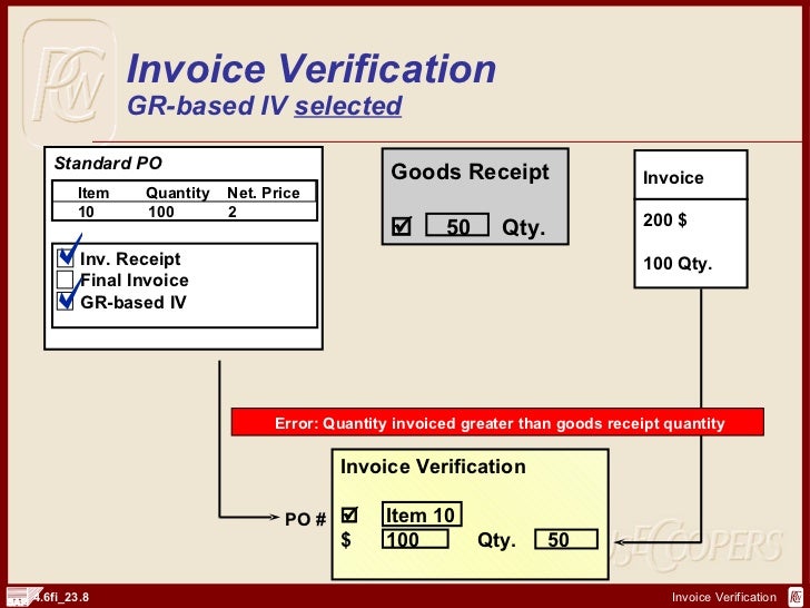 sap fi invoice verification http sapdocs info invoice quantity