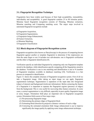 Biometric Fingerprint Recognintion based on Minutiae Matching | PDF
