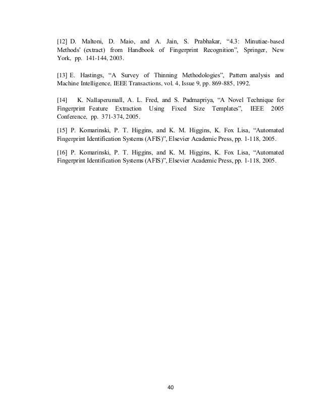Biometric Fingerprint Recognintion Based On Minutiae Matching - 
