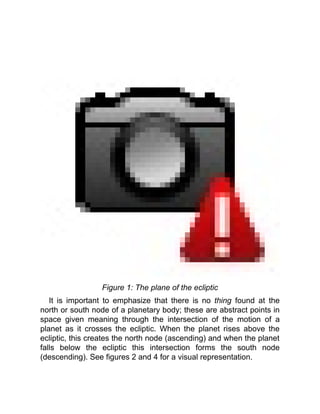 Figure 1: The plane of the ecliptic
It is important to emphasize that there is no thing found at the
north or south node of a planetary body; these are abstract points in
space given meaning through the intersection of the motion of a
planet as it crosses the ecliptic. When the planet rises above the
ecliptic, this creates the north node (ascending) and when the planet
falls below the ecliptic this intersection forms the south node
(descending). See figures 2 and 4 for a visual representation.
 