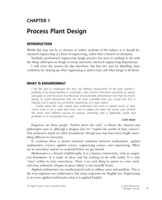 An Applied Guide To Process And Plant Design Sean Moran | PDF