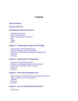 Concepts Of Transportation Economics Barry E Prentice Darren Prokop | PDF