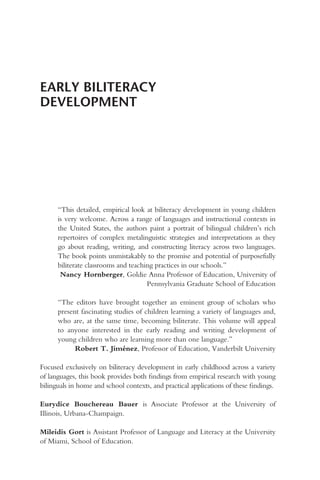 Early Biliteracy Development Exploring Young Learners Use Of Their ...