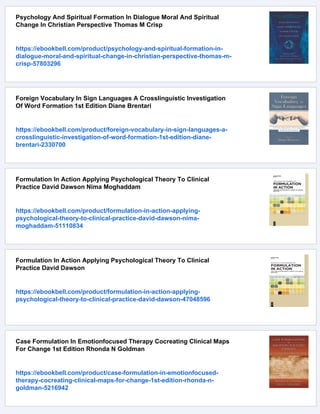 Formulation In Psychology And Psychotherapy Making Sense Of Peoples ...