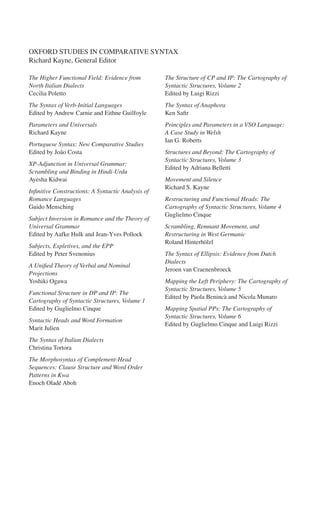 Mapping Spatial Pps The Cartography Of Syntactic Structures 1st ...