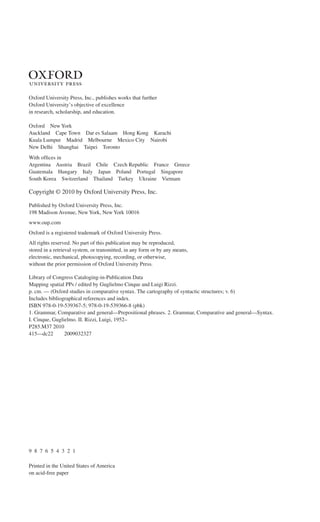 Mapping Spatial Pps The Cartography Of Syntactic Structures 1st ...