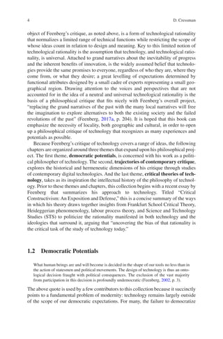 The Necessity Of Critique Andrew Feenberg And The Philosophy Of ...