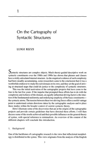 The Structure Of Cp And Ip The Cartography Of Syntactic Structures ...