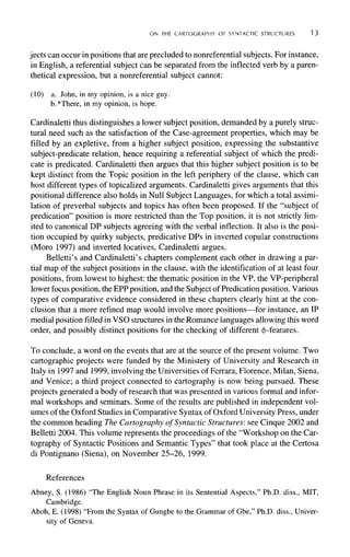 The Structure Of Cp And Ip The Cartography Of Syntactic Structures ...