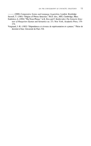 The Structure Of Cp And Ip The Cartography Of Syntactic Structures ...