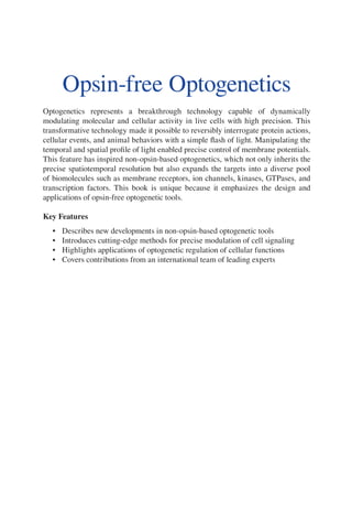 Opsinfree Optogenetics Technology And Applications Yubin Zhou | PDF