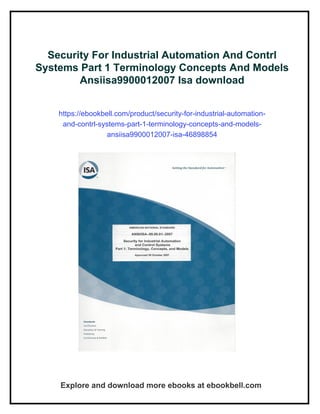 Security For Industrial Automation And Contrl Systems Part 1 ...
