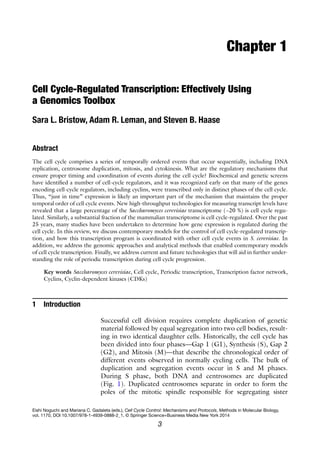 Cell Cycle Control Mechanisms And Protocols 1st Edition Eishi Noguchi | PDF