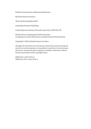 Realistic Interpretation Of Quantum Mechanics Emilio Santos Corchero | PDF