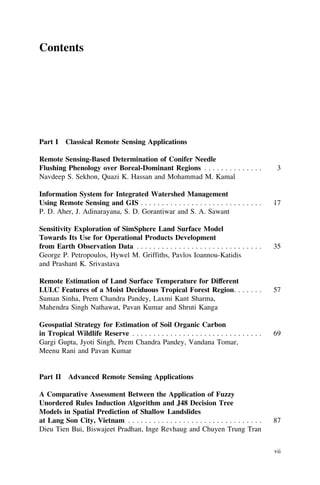 Remote Sensing Applications In Environmental Research 1st Edition ...