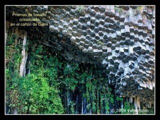 Prismas de basalto cristalizado en el cañón de Garni 