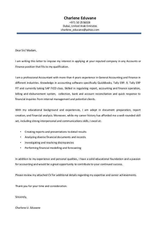 Cha Cover Letter