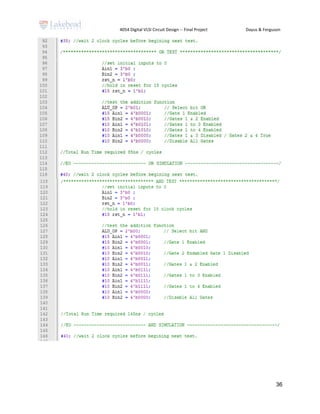 4054 Digital VLSI Circuit Design -- Final Project Dayus & Ferguson
36
 