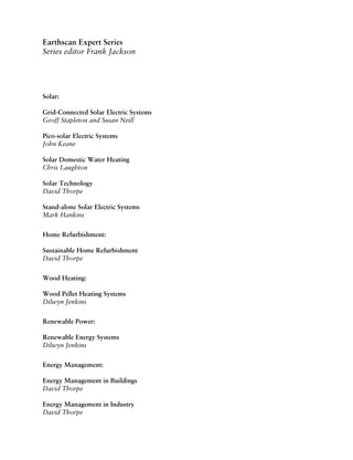 Picosolar Electric Systems The Earthscan Expert Guide To The Technology ...