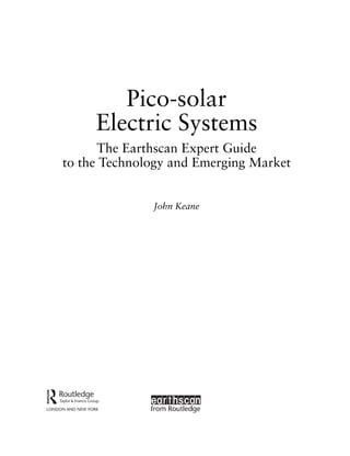 Picosolar Electric Systems The Earthscan Expert Guide To The Technology ...