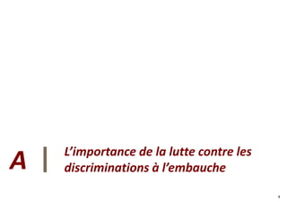 55
L’importance de la lutte contre les
discriminations à l’embaucheA
 