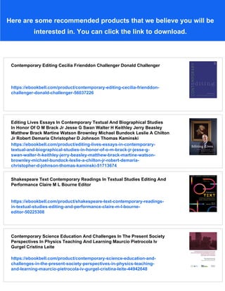 Contemporary Editing 3rd Edition Cecilia Friend Don Challenger | PDF