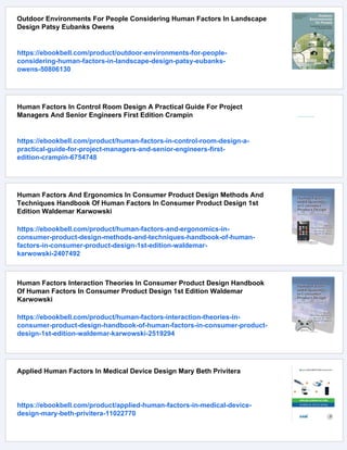Human Factors In Design Safety And Operation | PDF