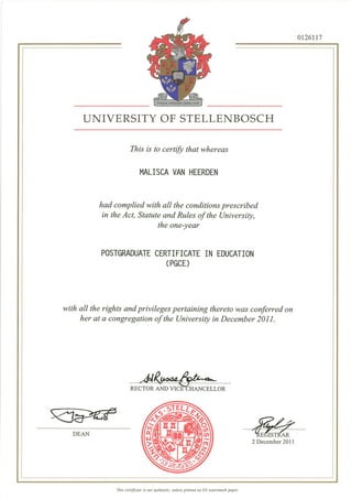 Post Graduate Certificate of Education