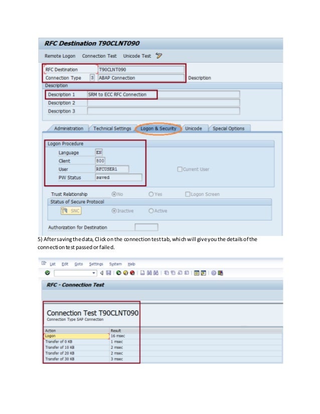 Sap rfc connection test error Sap rfc connection test error