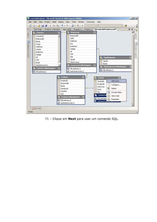 71 – Clique em Next para usar um comando SQL.
 