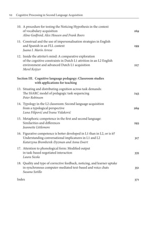 Cognitive Processing In Second Language Acquisition Inside The Learners ...