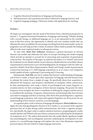 Cognitive Processing In Second Language Acquisition Inside The Learners ...