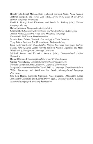 Ontology And The Lexicon A Natural Language Processing Perspective ...