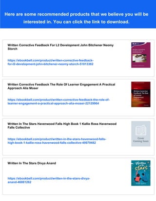 Written Corrective Feedback In Second Language Acquisition And Writing ...