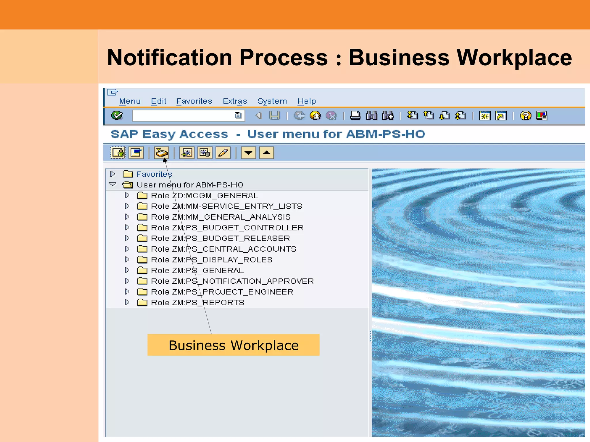 Project System
 Module (PS)     Notification Process : Business Workplace




                      Business Workplace




                                                             28
 