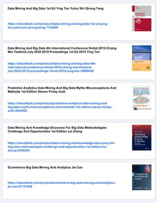Data Mining And Big Data Brian C Castellani Rajeev Rajaram | PDF