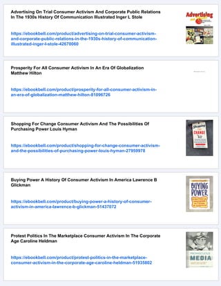 Consumer Activism Promotional Culture And Resistance Eleftheria J ...