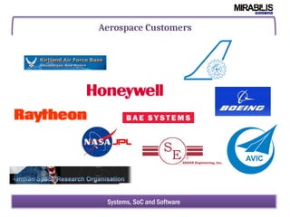 Aerospace Customers
Systems, SoC and Software
 