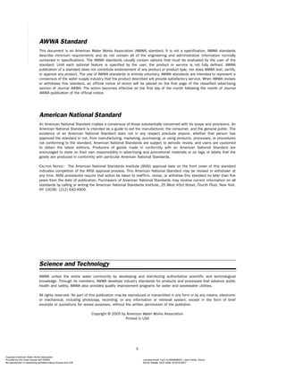 Awwa Water Testing Awwa Standard For Polyethylene Encasement For Ductileiron Pipe Systems ...