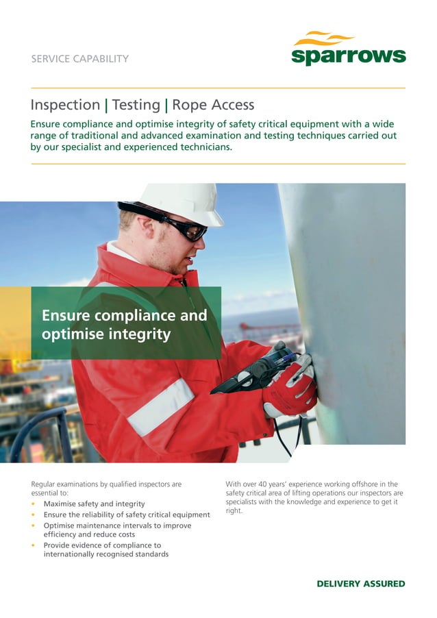 Inspection testing rope access capability sheet rev12 | PDF