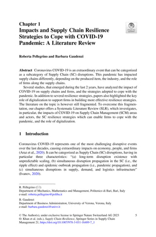 Supply Chain Resilience Reconceptualizing Risk Management In A ...