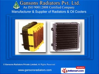 Manufacturer & Supplier of Radiators & Oil Coolers
 