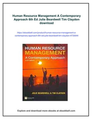 Human Resource Management A Contemporary Approach 6th Ed Julie ...
