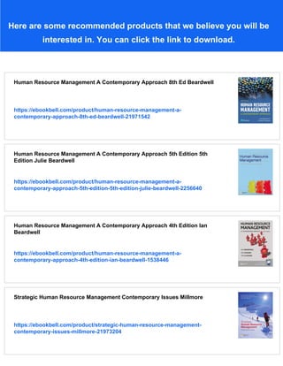 Human Resource Management A Contemporary Approach 6th Ed Julie ...