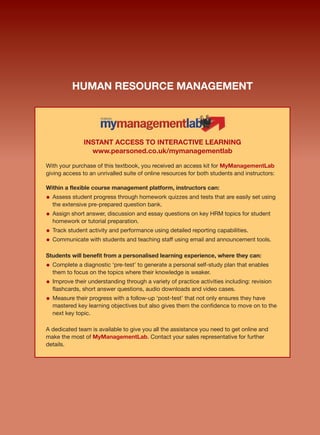 Human Resource Management A Contemporary Approach 6th Ed Julie ...