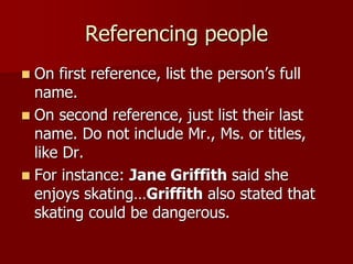 AP styles_Introduction to the AP style of news letters.ppt