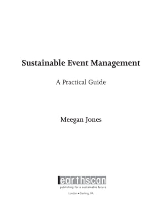 Sustainable Event Management A Practical Guide Meegan Jones ...