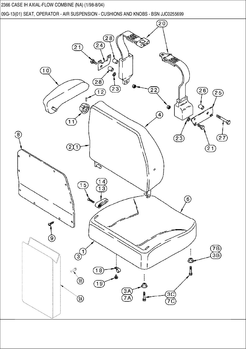 CASE 2366 IH Axial flow combine parts catalog