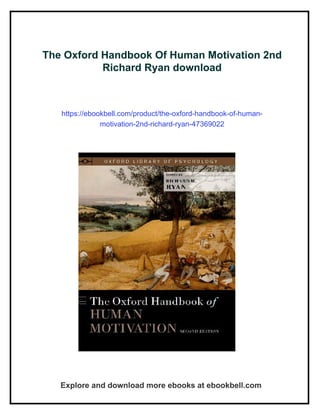 健康・医学 The Oxford Handbook of HUMAN MOTIVATION The Oxford Handbook of Human Motivation by Richard Ryan on Apple Books